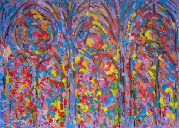 Forest of Light Reims Cathedral oil on canvas 51cm x 70 cm. scaled
