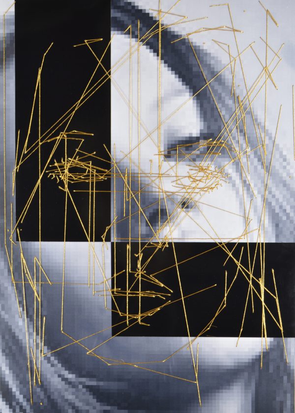 Kate 6 2e 50x70cm gold thread sewn on Splendorlux High Gloss Black paper 590GBP copy