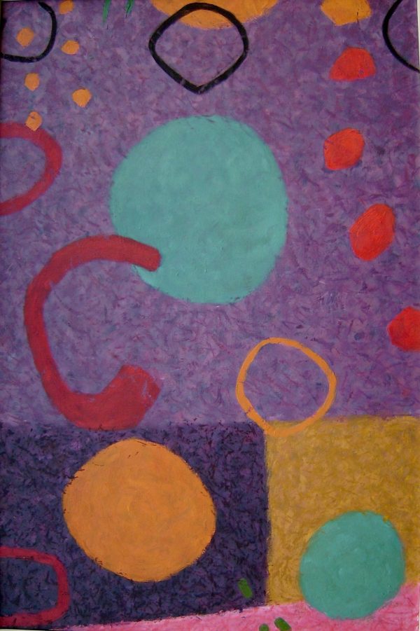 Phil Alder Blue Circles oil on canvas. 30ins x 20ins