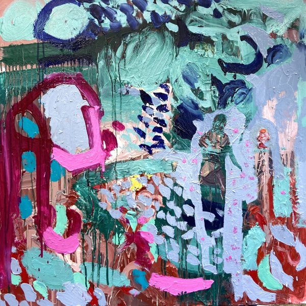 flowers of indigo and violet 124 124cm oil on canvas £4900 scaled