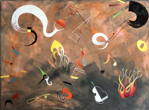 Music Fire Mixed Media on Canvas 122x91cm £2800