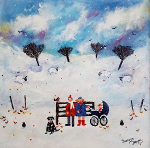 snowy painting