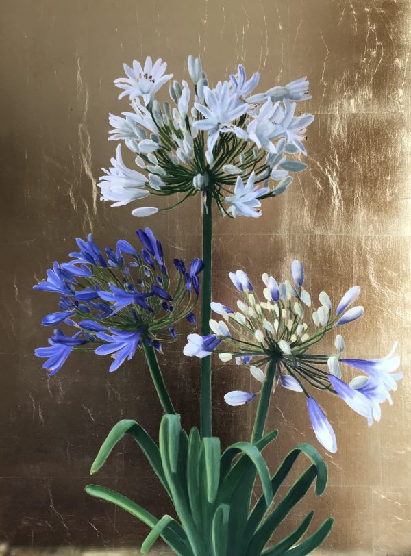 Agapanthus on Gold iphone scaled