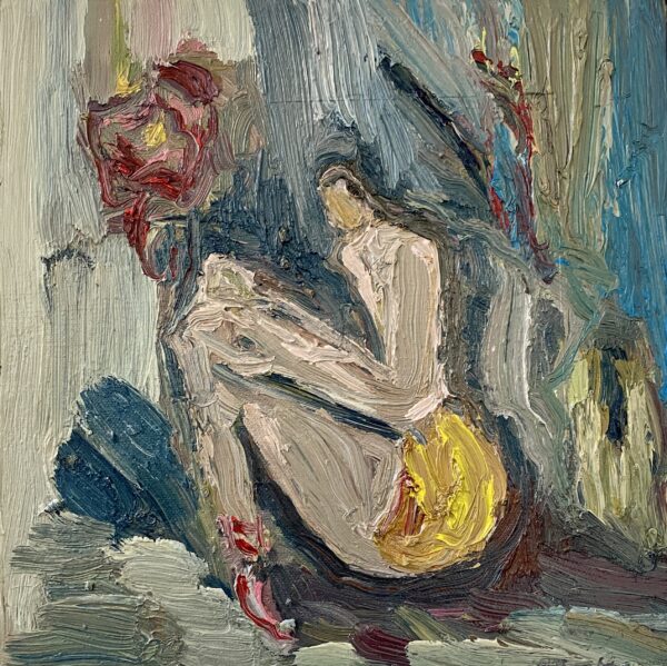 Ballerina with red shoes 30x30 1100 2023
