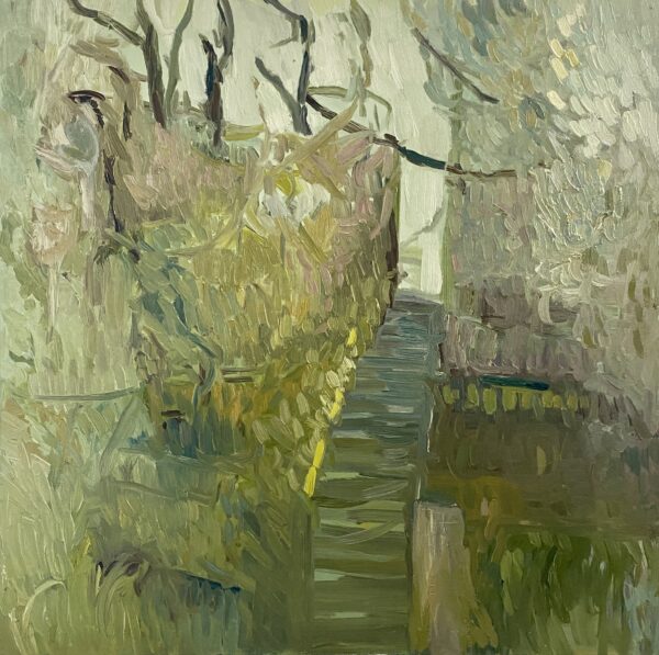 The steps of the magnolia temple 100x100cm 2022 4250