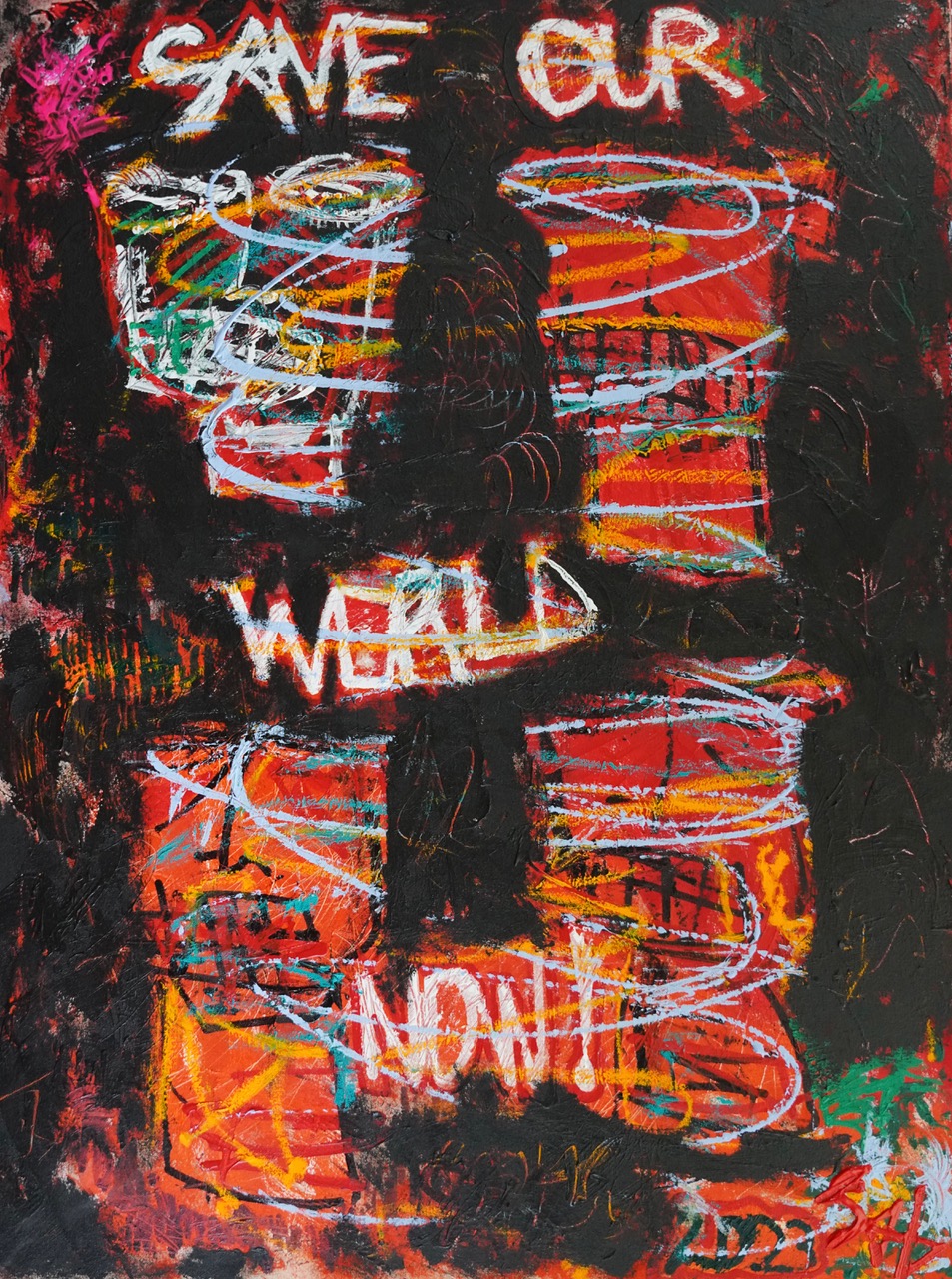 From Basquiat and Haring to English Artist Sax Berlin and the renaissance of Neo Expressionism. Save Our World Now